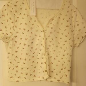 NET SHORT BUTTON UP TOP